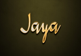 Old gold text effect of Hindi name Jaya with 3D glossy style Mockup	