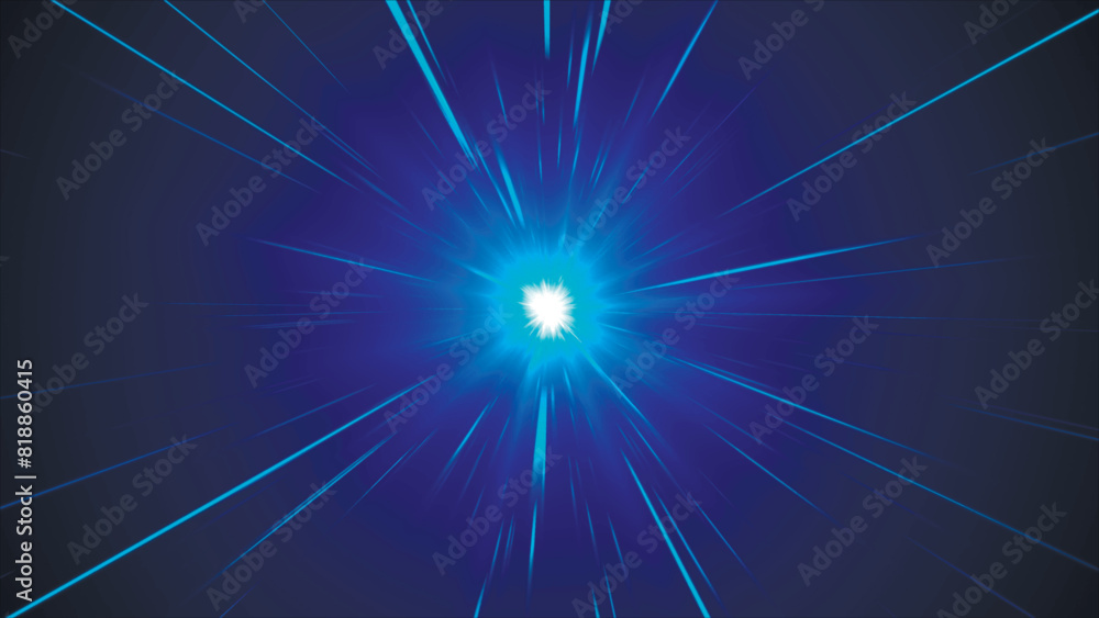 Poster abstract background with animation of moving lines. magical flickering, luminous flying lines. blue 