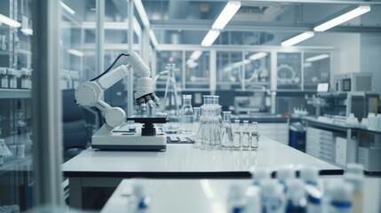 Advanced Pharmaceutical Lab with Robotic Systems for Drug Delivery Research