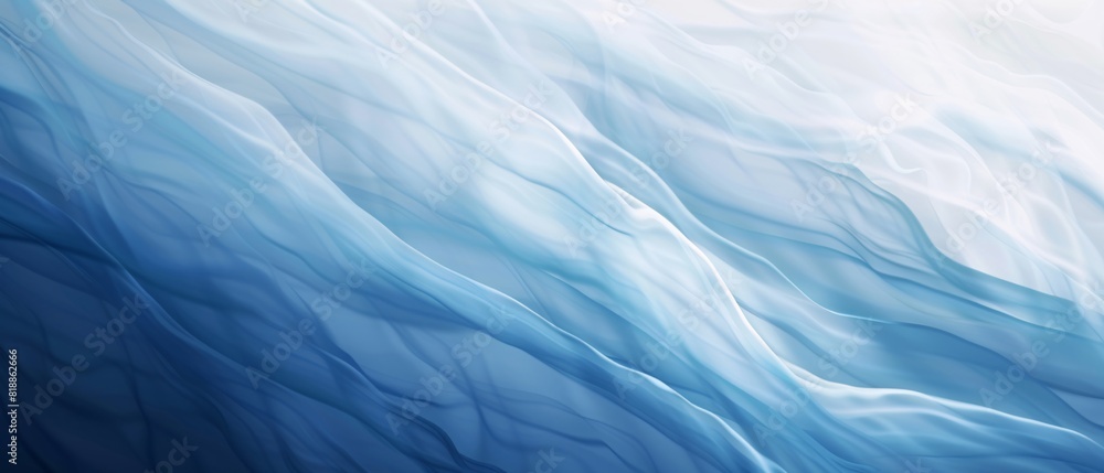 Poster abstract image of smooth blue gradient movement with a soft white gradient creating a sense of motio