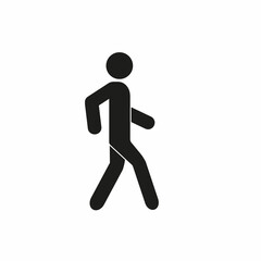 man walking, pictogram, flat  illustration, silhouette of a human figure