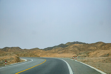 Jiuquan City, Gansu Province - Roads and power generation facilities in the Gobi Desert