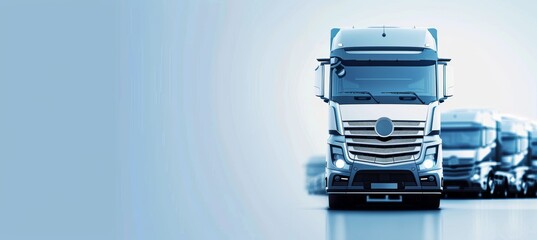 Modern Trucking Fleet Business Banner with Ample Text Space for Company Advertisement