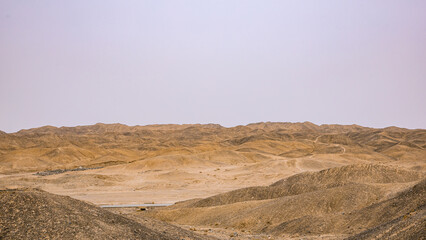 Jiuquan City, Gansu Province - Roads and power generation facilities in the Gobi Desert