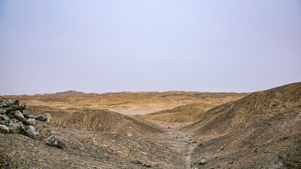 Jiuquan City, Gansu Province - Roads and power generation facilities in the Gobi Desert