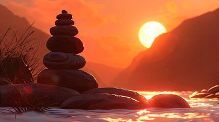 Zen Balance: Rocky Towers Over Tranquil Waters