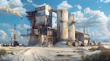 Obraz premium A natural gas power plant is a type of power plant that uses natural gas to generate electricity. 