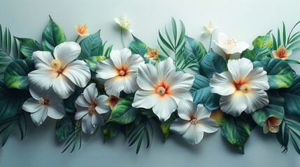 flowers are arranged in a row, with one being white