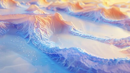 Frostfire Oasis: Amidst the desert sands, patches of icy hues evoke a sense of cool oasis amidst the fiery heat.