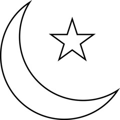 Moon Line Drawing Vector Art, Icons.eps
