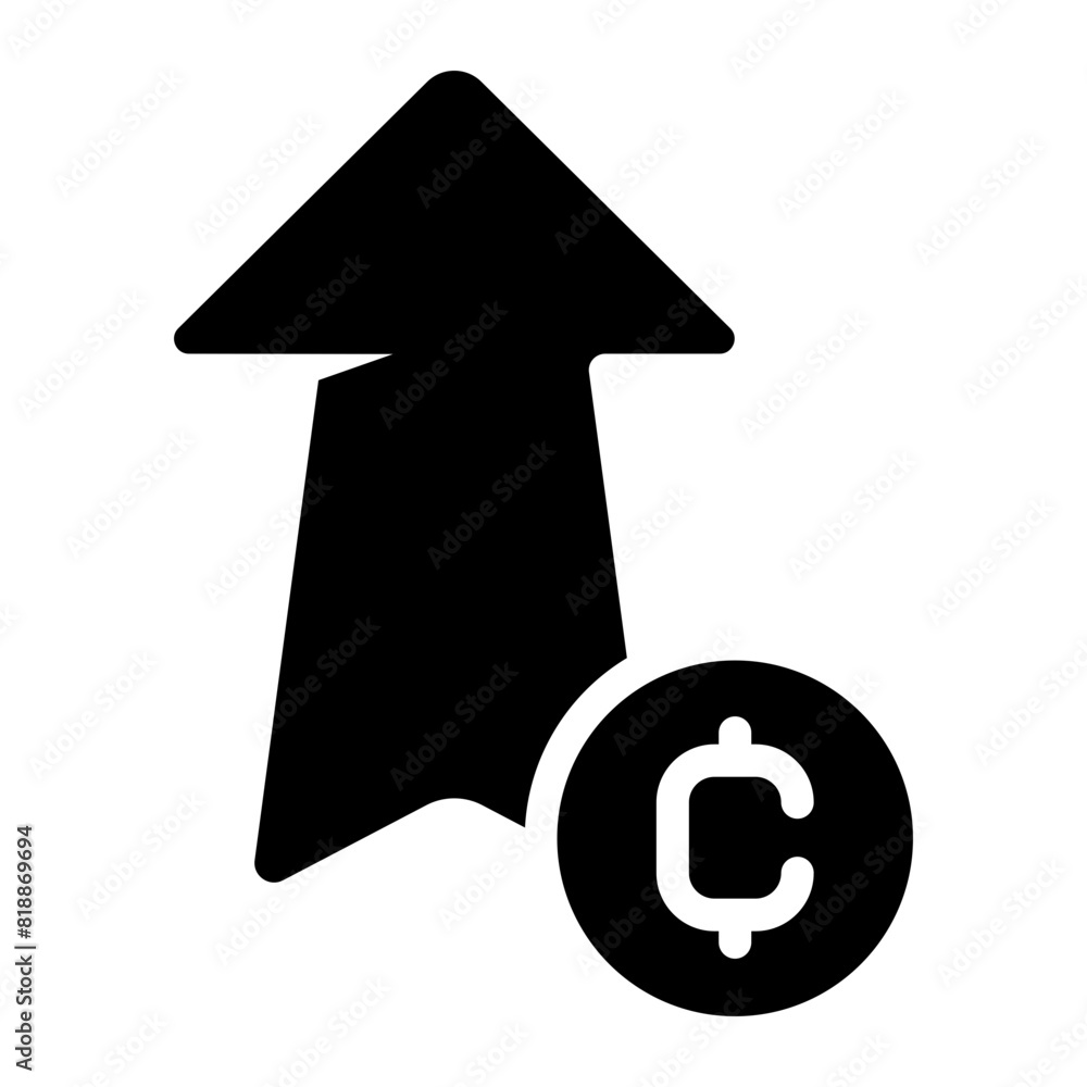 Poster crypto growth icon