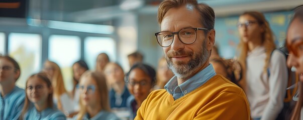 Seasoned Banker Delivers Expert Finance Guidance to Attentive Students in Classroom Setting