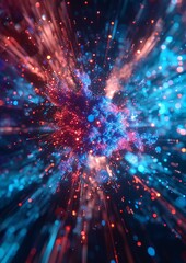 Abstract Colorful Light Burst Creating Dynamic Energy and Motion Photography