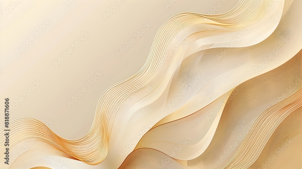 Poster shimmering wave of elegant curves and flowing lines in captivating monochromatic hues