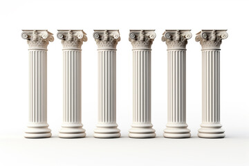 Obraz premium Greek columns isolated on white background
