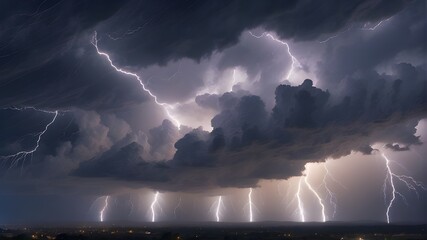 effects of lightning and thunder in the sky, generative AI