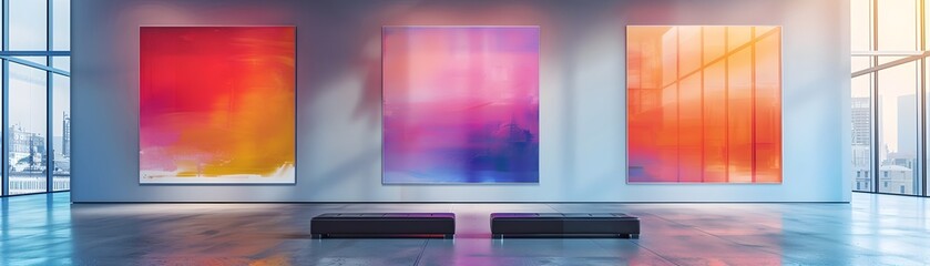 Captivating Abstract Art Gallery Backdrop for Modern Home Decor Presentation