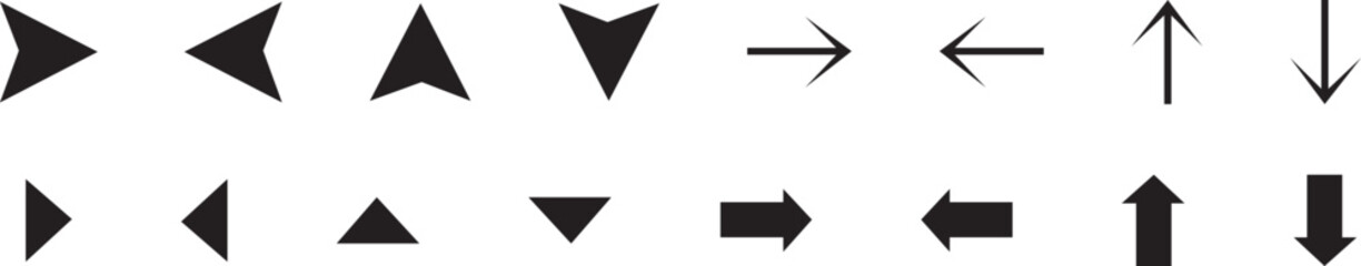 Arrows big black set icons. Arrow icon. Arrow vector collection. Arrow. Cursor. Modern simple arrows. Vector illustration