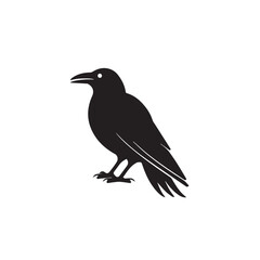 Raven in cartoon, doodle style. Image for t-shirt, web, mobile apps and ui. Isolated 2d vector illustration in logo, icon, sketch style, Eps 10. AI Generative
