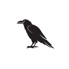 Raven in cartoon, doodle style. Image for t-shirt, web, mobile apps and ui. Isolated 2d vector illustration in logo, icon, sketch style, Eps 10. AI Generative