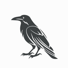 Raven in cartoon, doodle style. Image for t-shirt, web, mobile apps and ui. Isolated 2d vector illustration in logo, icon, sketch style, Eps 10. AI Generative