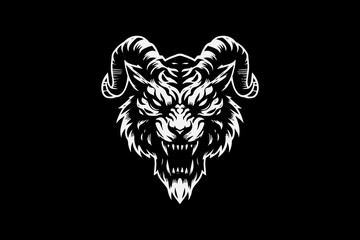 Fototapeta premium illustration of tiger with dark art vector template