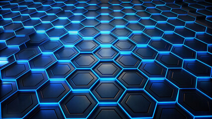 blue hexagon background