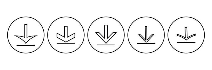 Download arrow set line icon. Web and app button.