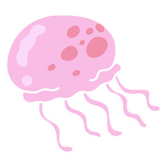 illustration of a pink jellyfish