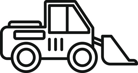 Simple line drawing of a skid steer loader, ideal for construction themes