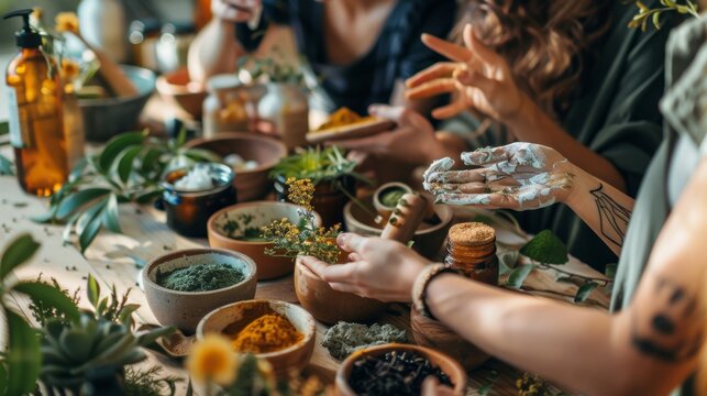 Skincare Workshop with DIY Face Masks and Natural Ingredients Focused on Hands and Organic Materials