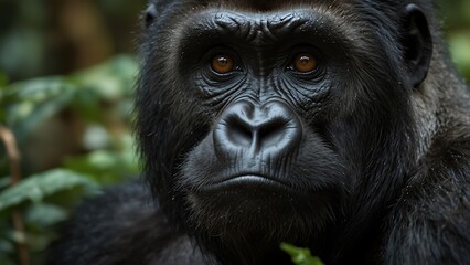 Obraz premium Regal Gaze: The Wisdom of the Silverback Gorilla