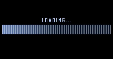 loading bar line 2D object animation. web loader flat color 4K video, alpha channel. vintage striped progress bar animated item on transparent background.