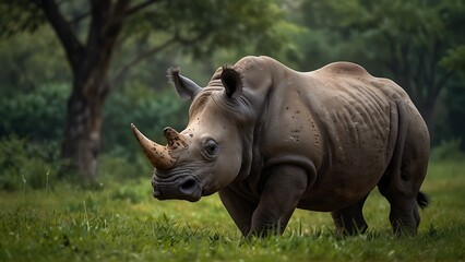 Obraz premium A indian rhinoceros