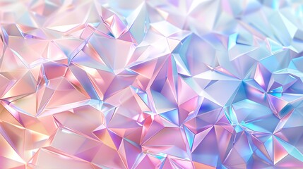 Colorful Abstract Geometric Crystal Shapes in Soft Pastel Tones closeup