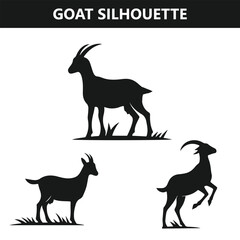 Obraz premium Goat Silhouette Pack Vector Farm Wildlife Clipart