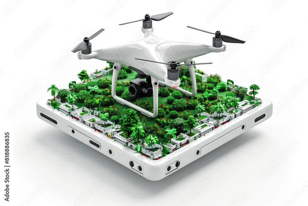 Poster modern agricultural practices with drone technology for efficient crop harvesting in smart farming a