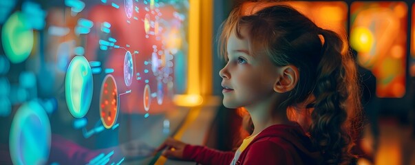 Child Exploring Engaging Science Exhibit in Interactive Museum Environment