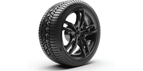 Obraz premium car wheel isolated on white background