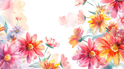 Obraz premium Watercolor transvaal daisies on a white background