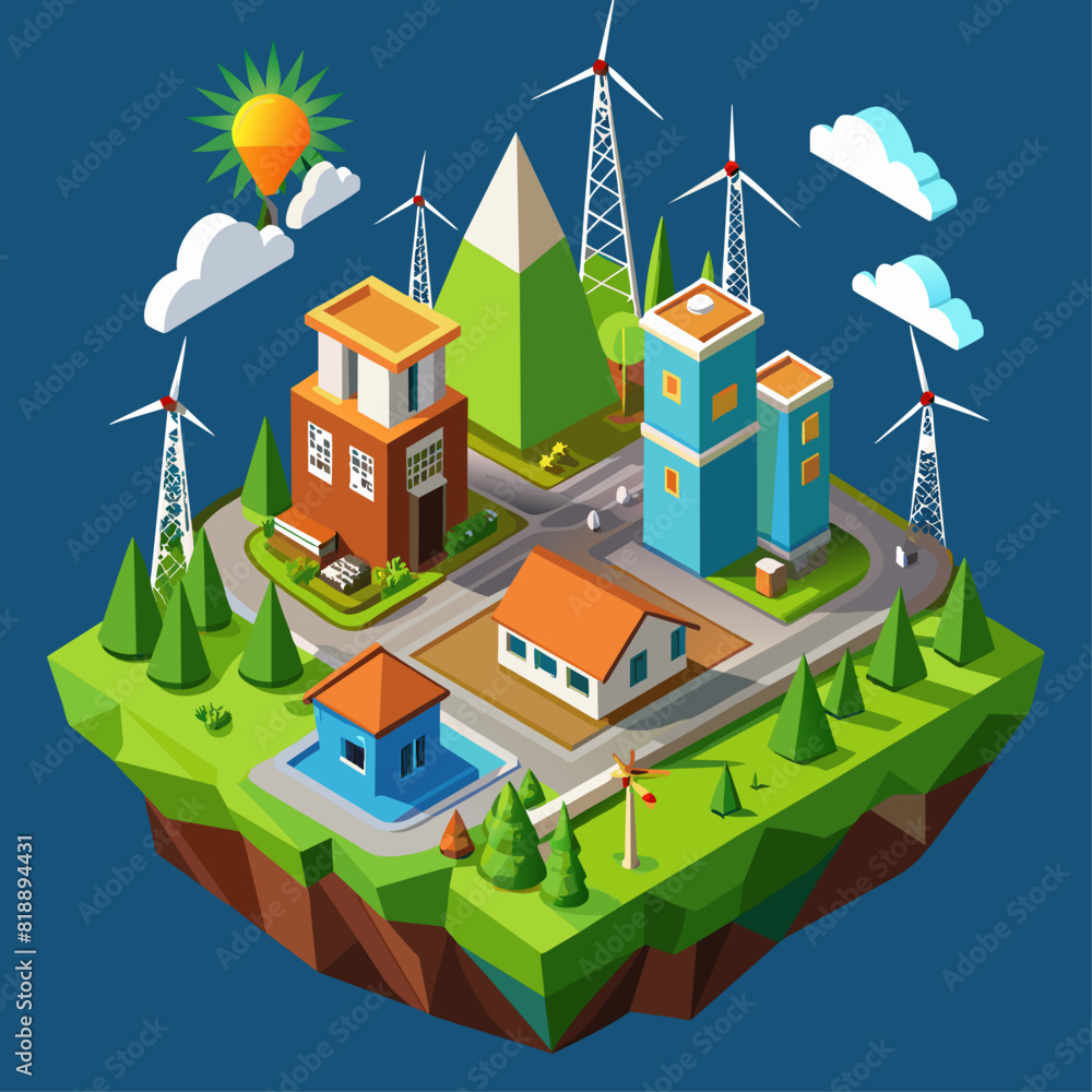 Aufkleber renewable energy microgrids in communities. localized power generation and distribution. community e