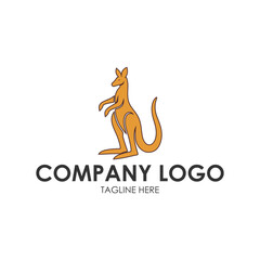 Fototapeta premium Minimalist Kangaroo Logo Vector – Modern Marsupial Emblem for Branding & Identity