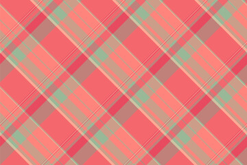 Outfit plaid texture tartan, neat seamless textile pattern. Colourful fabric vector check background in red and orange colors.