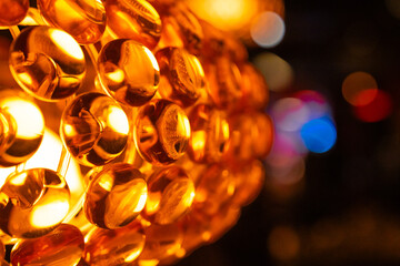 burning light on a dark background