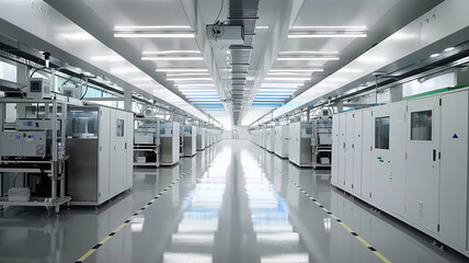 Fototapeta premium 半導体のクリーンルームのイメージ