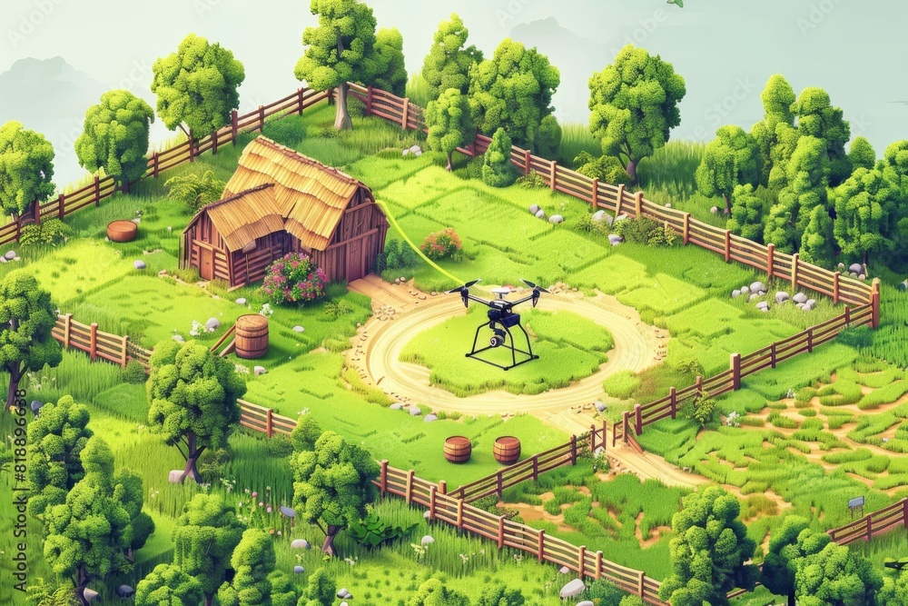 Poster drone technology for landscape operations in agriculture innovation with crop spraying and advanced 