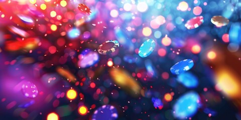 Casino background with colorful lights and flares