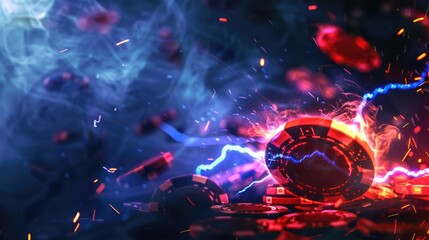 Casino background concept with beautiful lightning