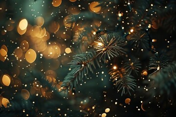 Fototapeta premium multicolor colorful festive Christmas bokeh background with Christmas decorations, Christmas tree