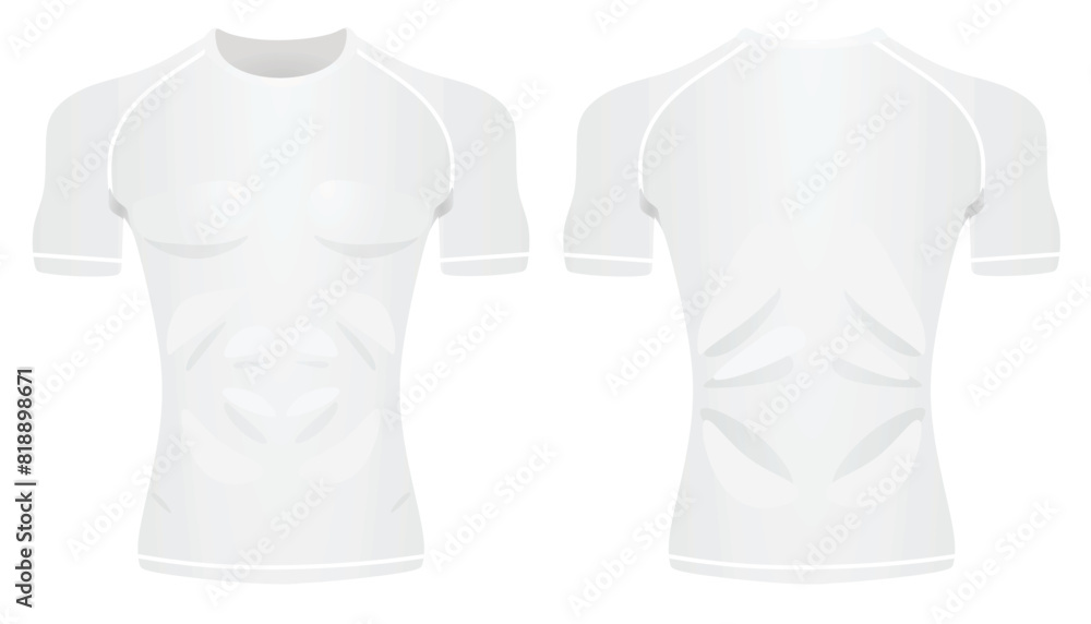 Poster Rash guard athlete fitness t shirt. vector